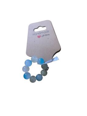 Blue Beaded Handmade Ring